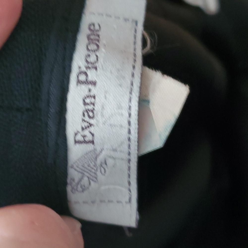 RARE Evan-Picone Vintage Black Linen Pants Suit Size 8 - Picture 14 of 16